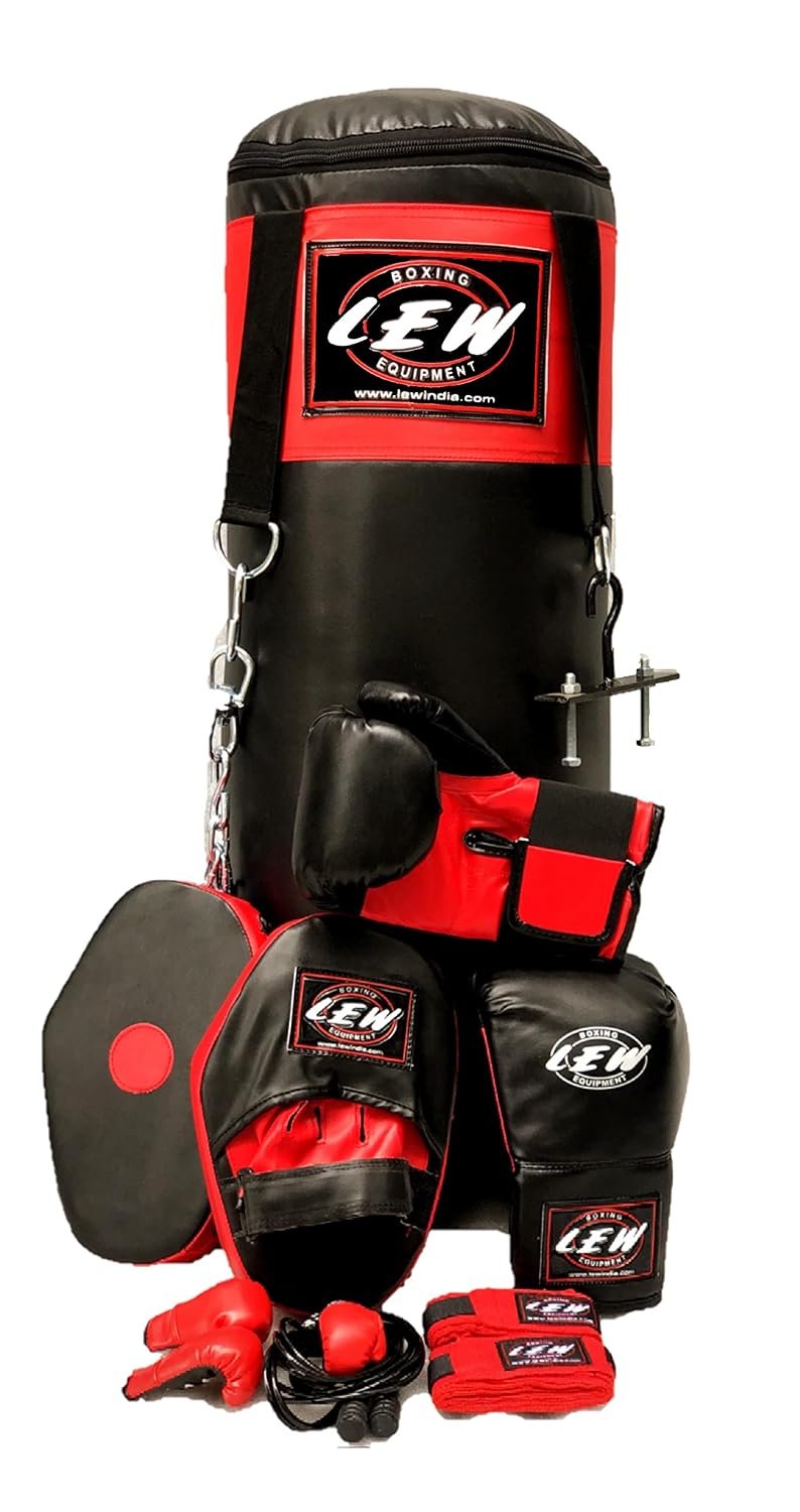 LEW Punching Bag 10 Piece Boxing Set