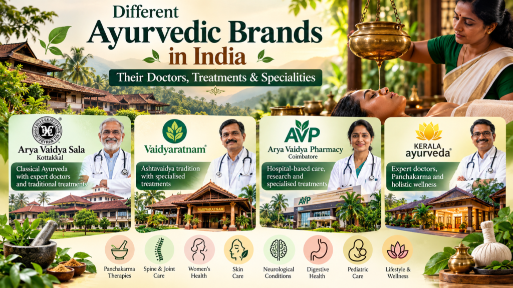 Major Ayurvedic Brands and Institutions in India: Doctors, Treatments & Specialities