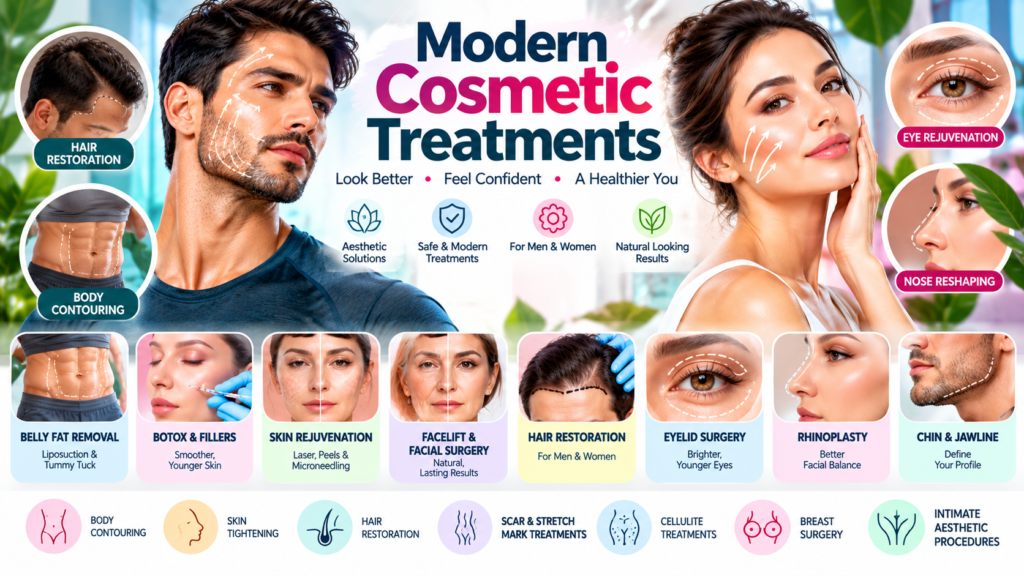 Modern Cosmetic Treatments: Belly Fat Removal, Face Surgery, Skin Treatments & Body Contouring